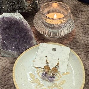 Amethyst jar earrings